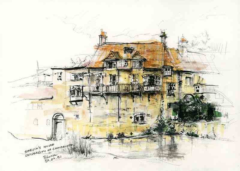 PRINT (limited edition, signed by artist) - Charles Darwin's House, Cambridge