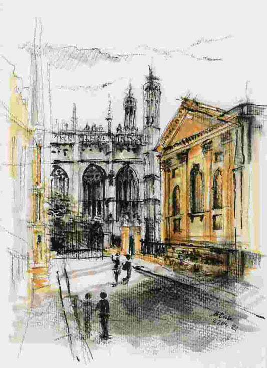 ORIGINAL ARTWORK - Kings and Clare Colleges, Cambridge