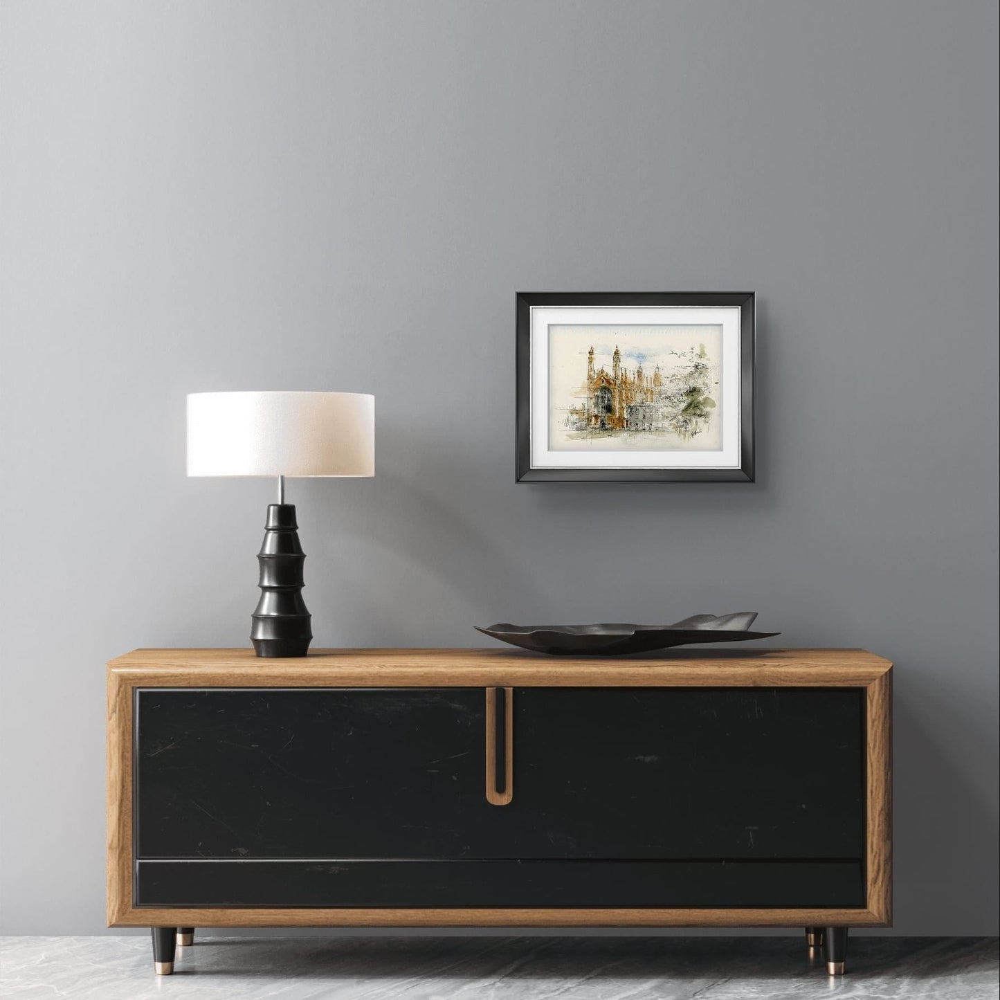 ORIGINAL ARTWORK - King's College, University of Cambridge, UK (Chapel, view from the Backs)