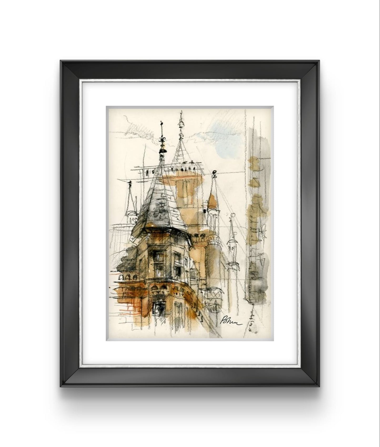 ORIGINAL ARTWORK - Gonville and Caius College, University of Cambridge, UK