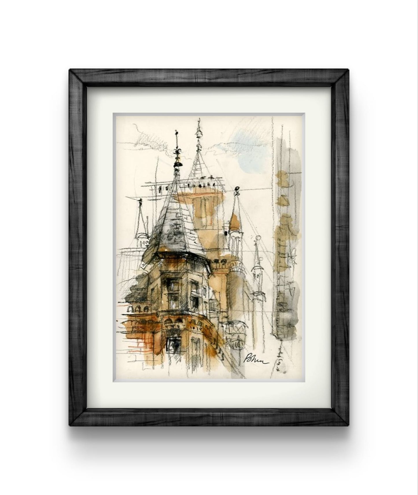 ORIGINAL ARTWORK - Gonville and Caius College, University of Cambridge, UK