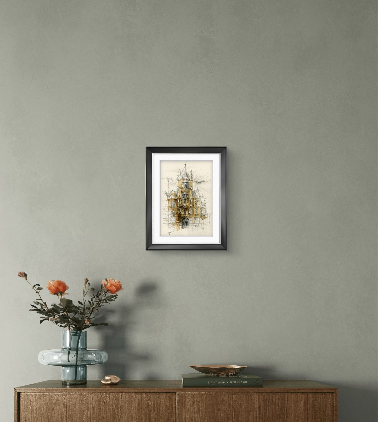 ORIGINAL ARTWORK - Gonville and Caius College, University of Cambridge, UK (Front Elevation)