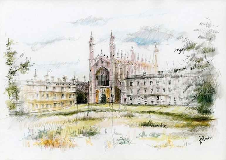 PRINT (limited edition, signed by artist) - King's College Chapel, Cambridge