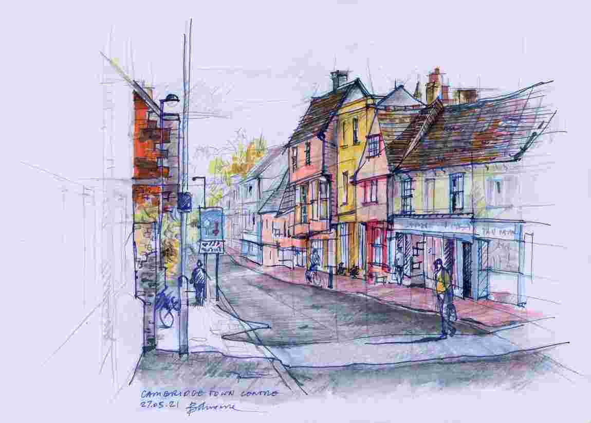 ORIGINAL ARTWORK - Magdalene Street, Town centre, Cambridge