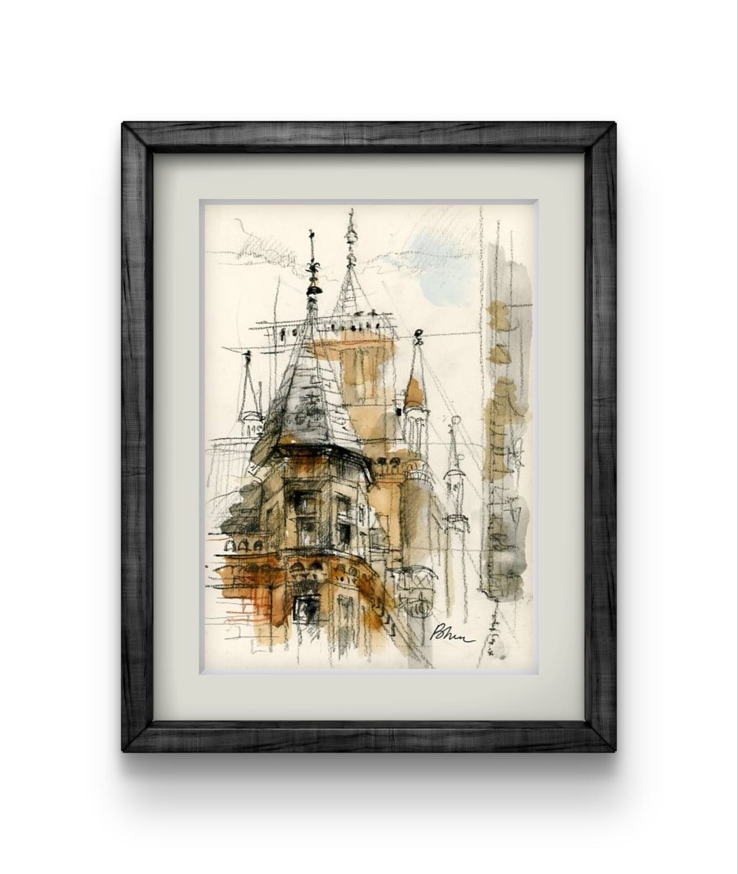 ORIGINAL ARTWORK - Gonville and Caius College, University of Cambridge, UK